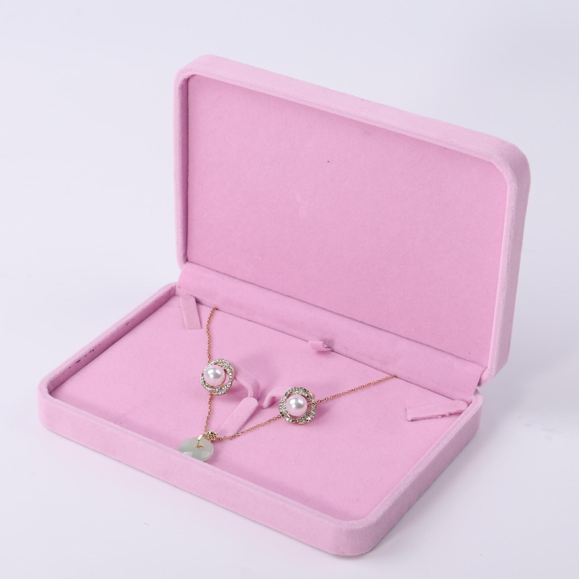 Fuente fábrica venta directa franela joyería caja de embalaje collar pendientes caja de anillo pulsera colgante caja de cadena de mano al por mayor