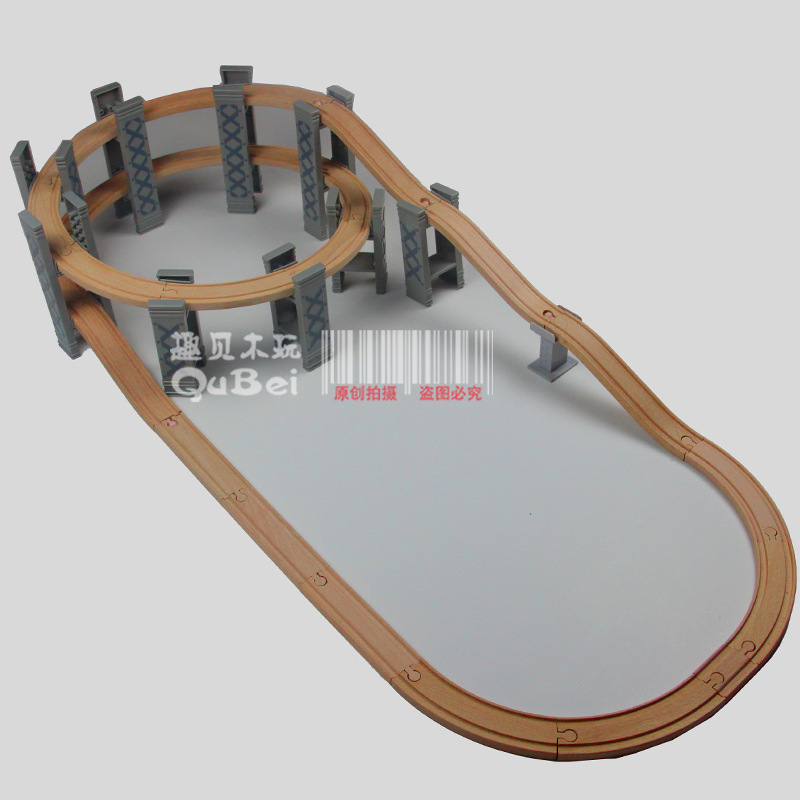 Spiral Pier Double-Decker Viaduct with Magnetic Wooden Train Wooden Track Wooden Components 6 Toys 3 Years Old Spiral Pier Double-Decker Viaduct with Magnetic Wooden Train Wooden Track Wooden Components 6 Toys 3 Years Old