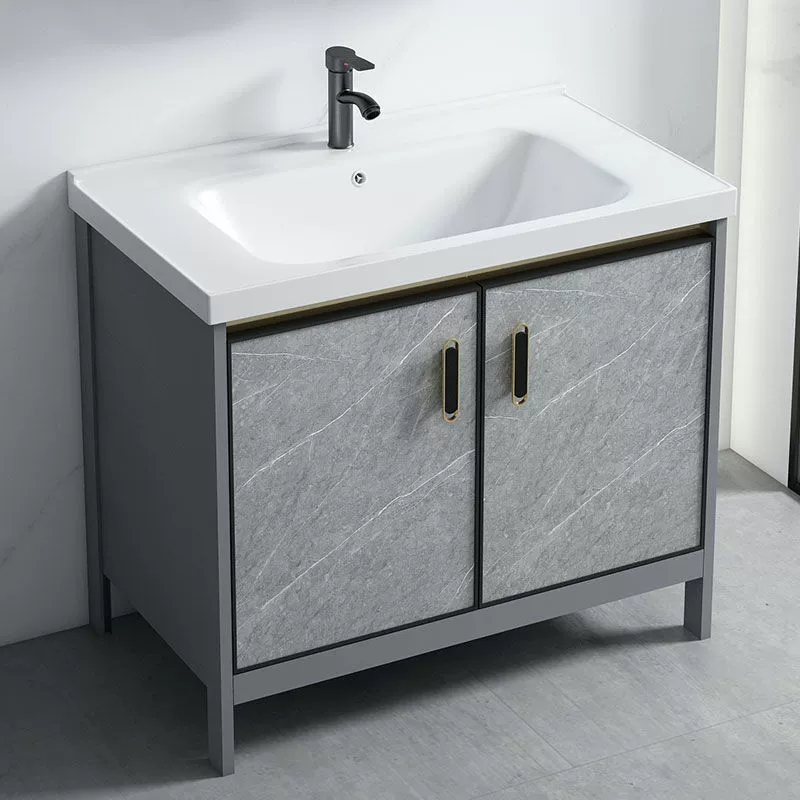 Напольный встроенный керамический шкаф для умывальника, комбинированный шкаф для ванной комнаты, алюминиевый шкаф для ванной комнаты, умывальник для балкона