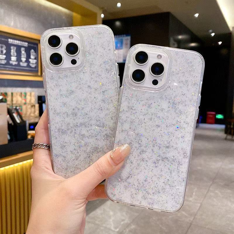 Estilo ins transfronterizo para iPhone 15 funda para teléfono móvil brillo de doble cara IMD Apple 16/14pro Japón y Corea 13/12x