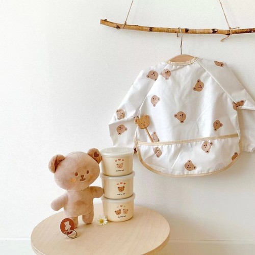 Baby Waterproof TPU Reverse Wearing Bib, Baby Eating Bib, Children's Cover-up, Anti-Dirt Painting Cover-up