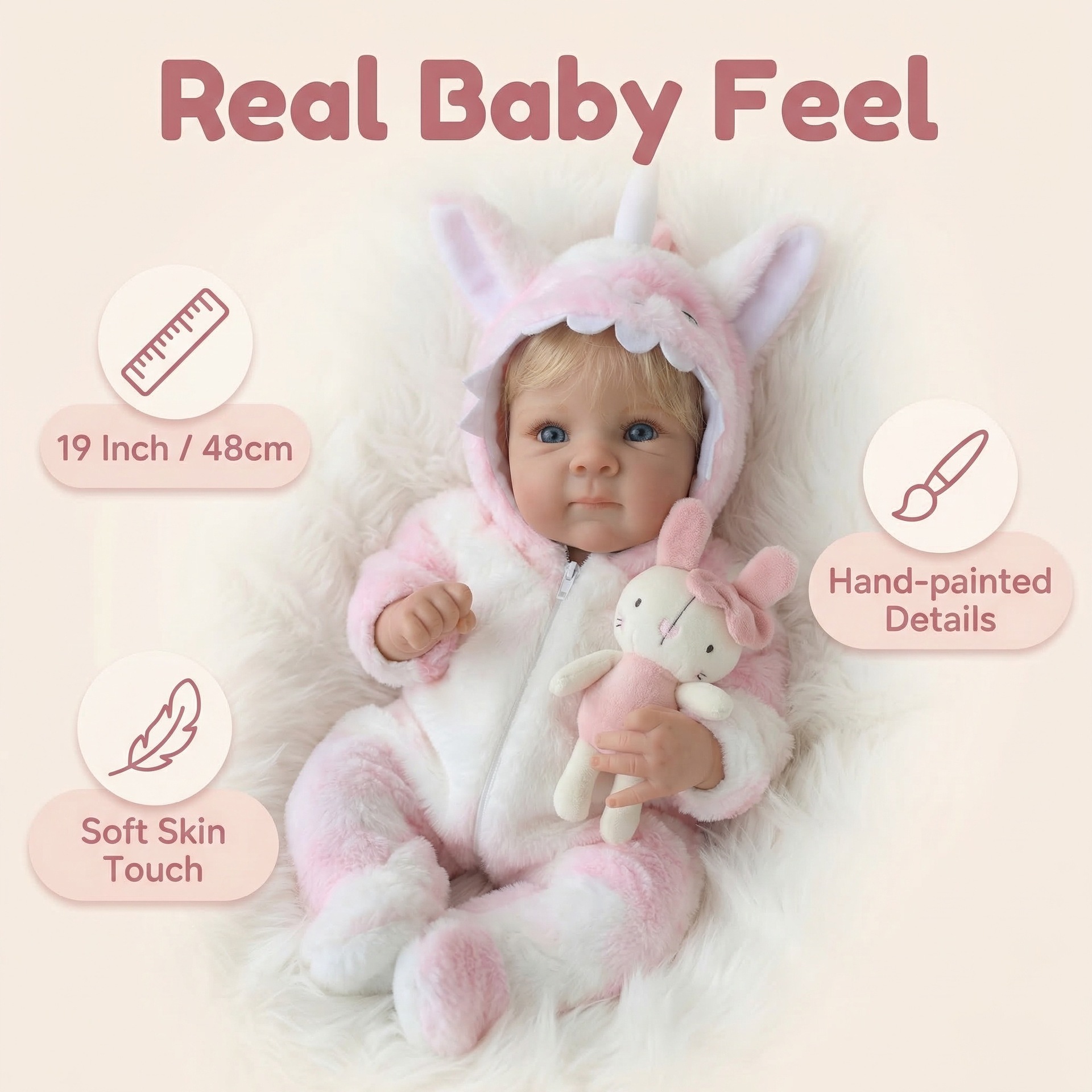 18 pulgadas de polvo de peluche unicornio bettie muñeca de simulación transfronteriza suministro de productos de comercio electrónico para enviar regalos de vacaciones para niños