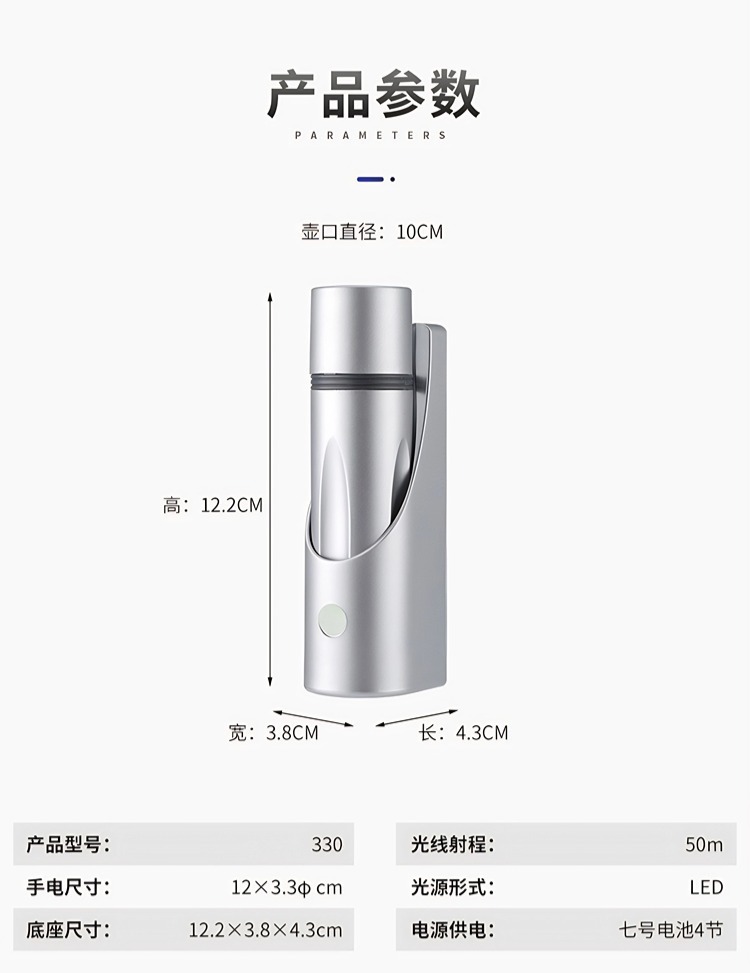Factory Direct Sales Hotel Wall-Mounted Fire Flashlight Night Light Flashlight Guest Room Led Light Emergency Flashlight