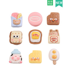 Cute bread-shaped cookie hole shoes accessories, customizable toast-style shoe buckles, decorative shoe flowers—cross-border wholesale