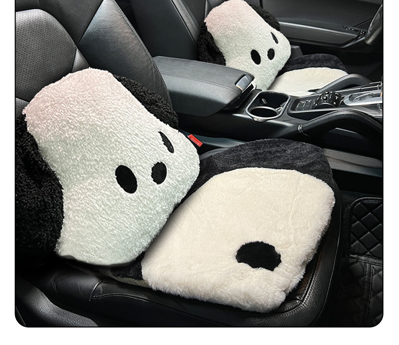 Car cushion cute panda car four seasons general seat cushion creative winter warm car seat cover_voghion.com