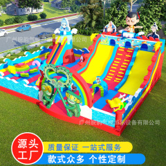 新しい子供用インフレータブル城屋外大型公園スライドクライミングトランポリン屋外広場屋台遊具
