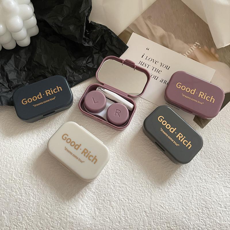 ins-style Contact Lens Box Simple Portable Beauty Lens Box Companion Care Box Storage Box Bronzing Laser B70