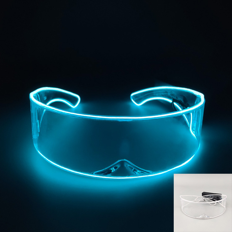 EL gafas luminosas de tecnología LED equipo de bungee gafas de luz nocturna de arco semicircular sílaba eléctrica atmósfera props de fiesta