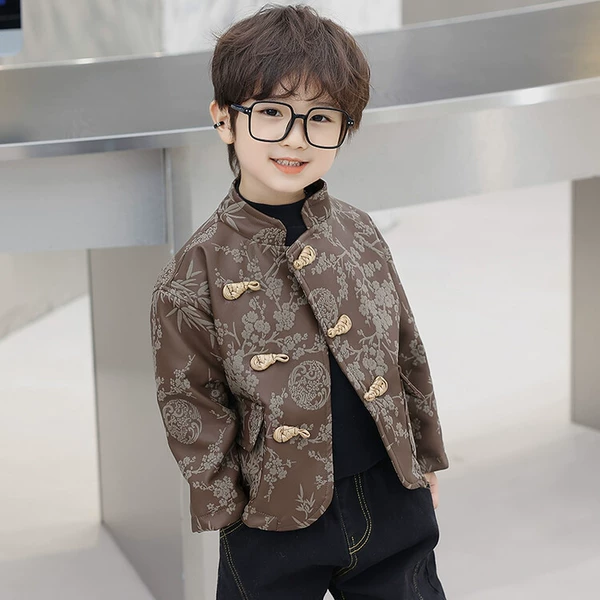 Brown little stick brother & retro leather jacket