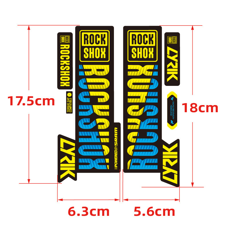 Hot 2018 LYRIK ROCK-SHOX Mountain Bike Fork Sticker Rockshox Decal