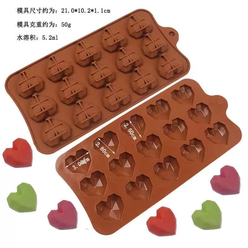 15피스 다이아몬드 러브 초콜릿 몰드