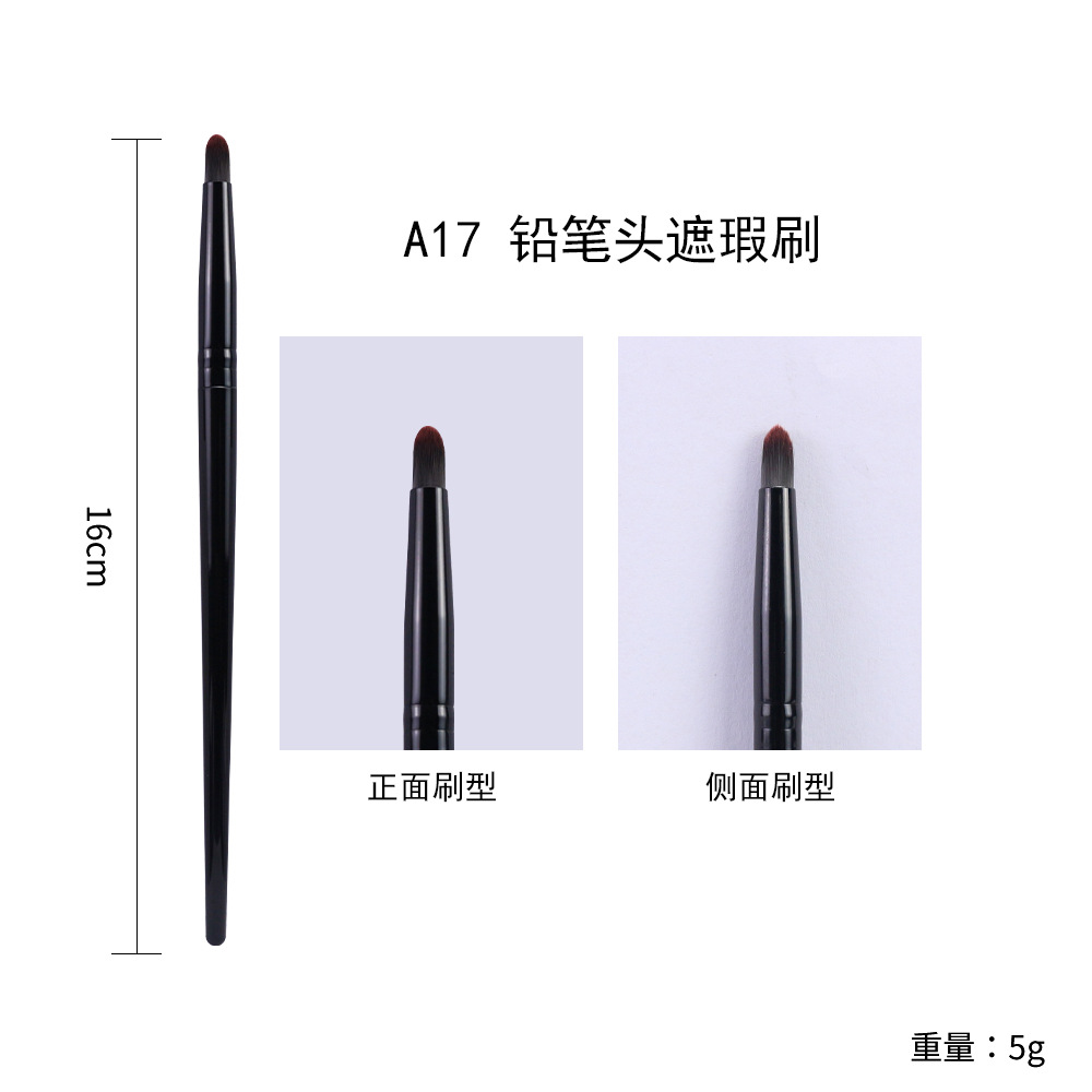 Brush de maquillaje especial transfronterizo, vellón suave, serie de luz estrellada, brocha de maquillaje completamente negra, juego de combinación libre único en stock