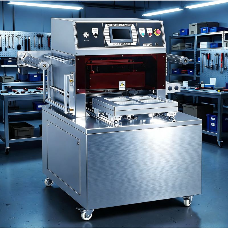 450 máquina de envasado de aire acondicionado al vacío para alimentos y mariscos llenos de nitrógeno aire acondicionado fresco envasado máquina de sellado automático image 3