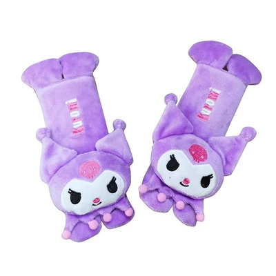 Japanese-Style Shin-Chan and Stitch Car Seat belt shoulder pad - purple-little-black