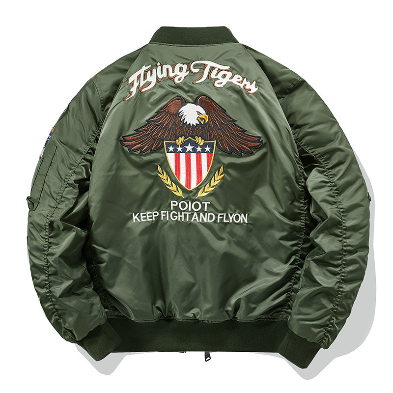 Men's Clothing Men's Autumn And Winter Trendy Brand Casual Embroidered Baseball Jacket Plus Cotton Jacket Top_voghion.com