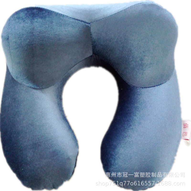PVC inflatable velvet U -shaped pillow outdoor pressing travel…