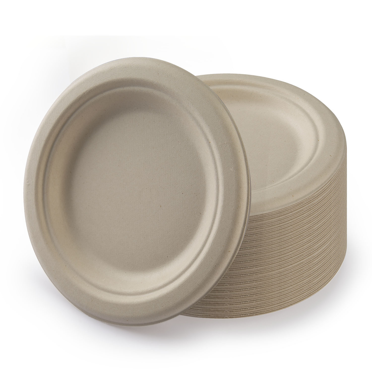 Baña de azúcar desechable platos de 9 pulgadas 10 pulgadas papel moldeado pulpa desechable platos de fiesta degradable