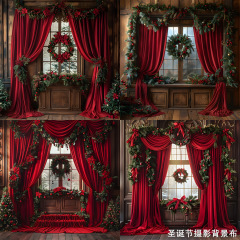 新しいクリスマス背景布窓クリスマス装飾祝日パーティー装飾子供写真背景布国境を越えた対外貿易