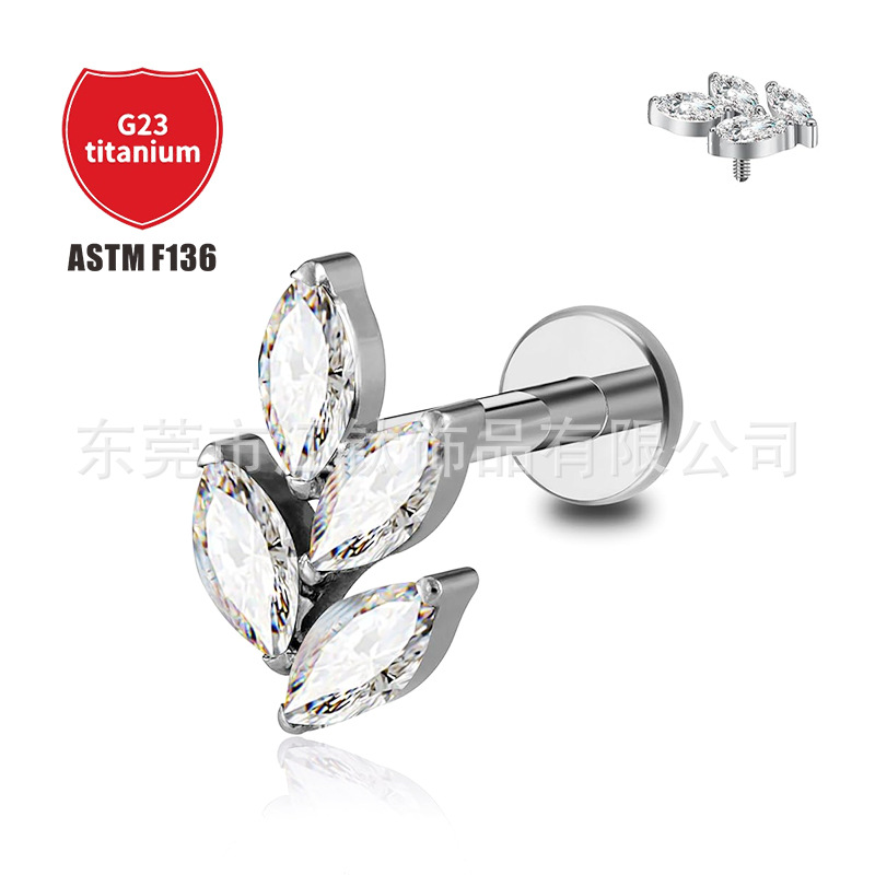 Pointed titanium steel lip stud product view