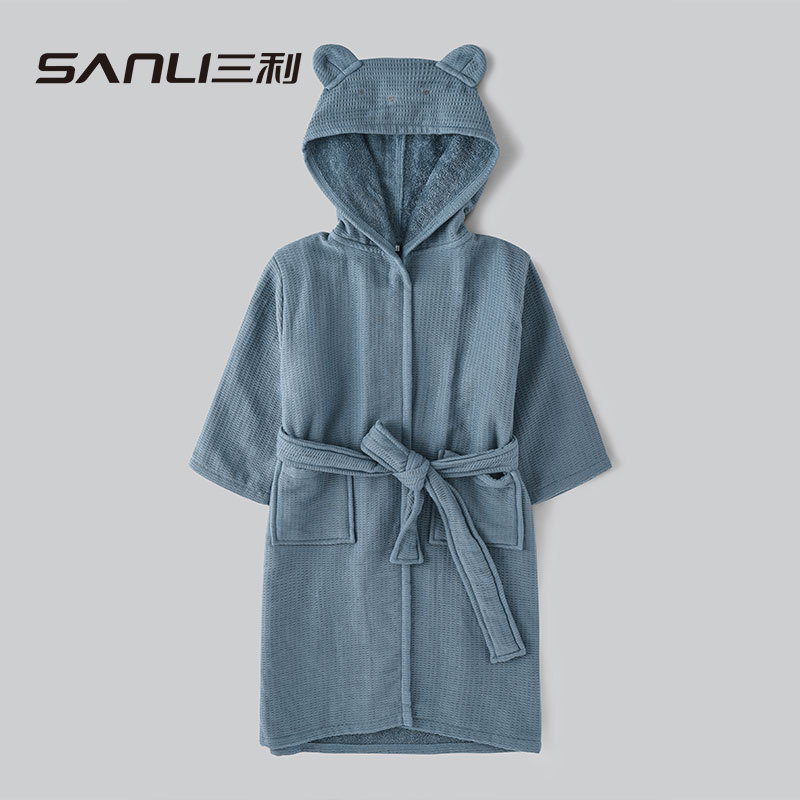 【新作子供用バスローブ】Sanli Towel クロスボーダー綿タオル素材 パジャマ 長袖 フード付き 親子浴衣 パジャマ|undefined