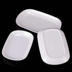 早餐店包子蒸餃炒粉盤子點心涼菜小吃盤長方形塑料餐具密胺腸粉碟