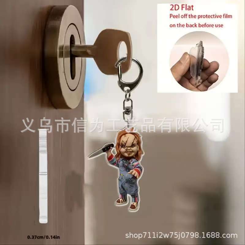 Professional Cartoon Football Star Character Car Key Acrylic Keychain Small Gift Pendant