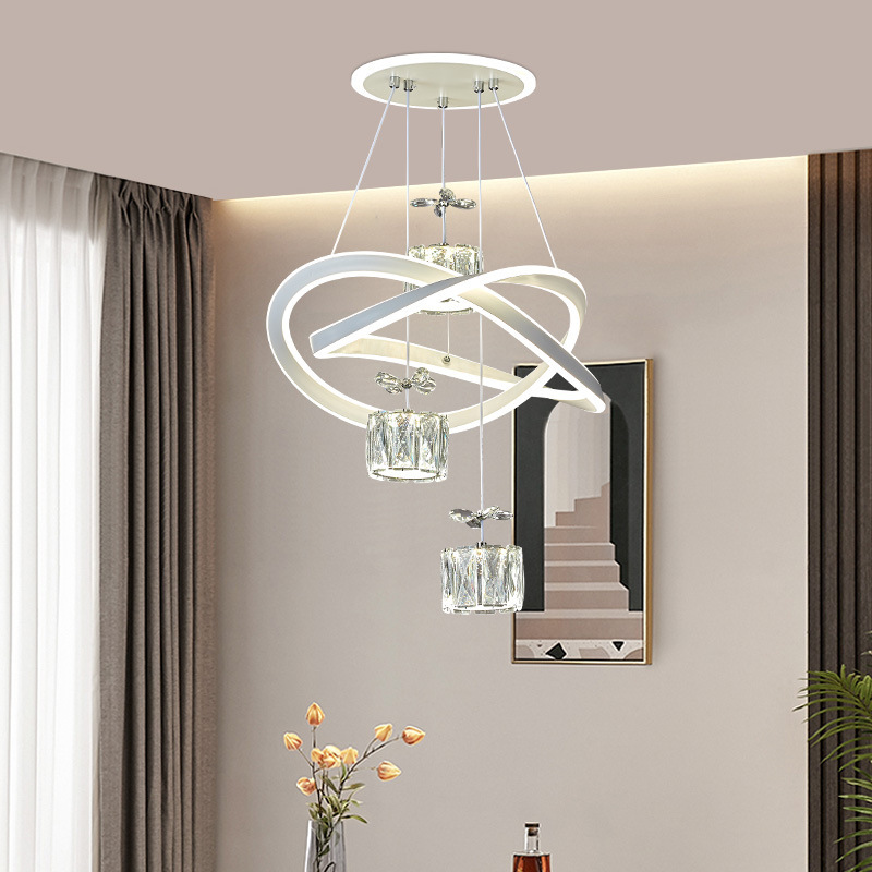 Candelabro de restaurante de lujo ligero creativo moderno, lámpara de cristal, dormitorio principal led para el hogar, lámpara de sala de estar de alta gama, lámpara Zhongshan