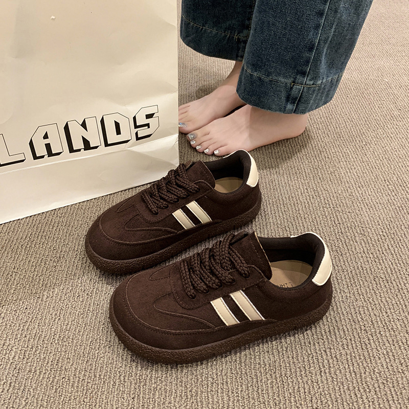 真皮厚底德训鞋女鞋2025新款秋冬季阿甘鞋子女复古休闲运动鞋板鞋|undefined