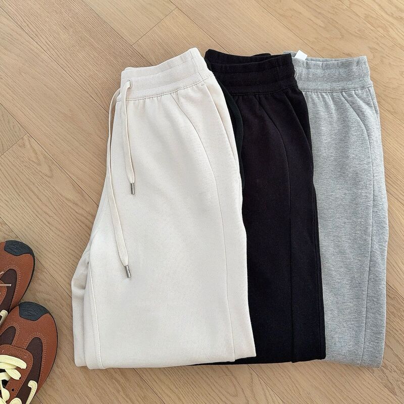 Alo Same Style 2026 Spring and Autumn New Unisex Sports Pants Cotton Terry Fabric Casual Long Pants