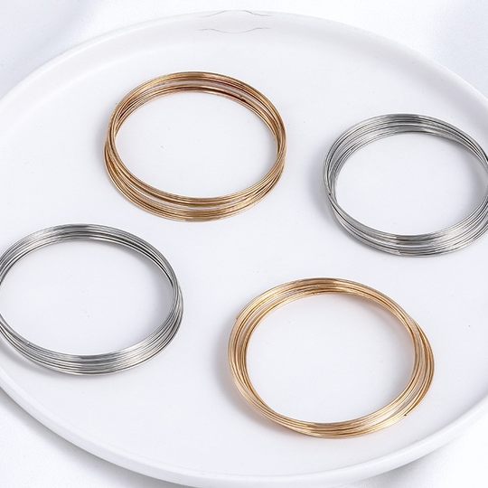 Copper plated 14K gold color wire bracelet ring diy bracelet accessories memory steel ring wire wholesale