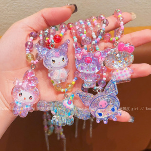 Children's Necklace, Girl's Jewelry, Long Cartoon Kuromi Melody Neck Jewelry, Baby Toy Jewelry, Princess Accessories