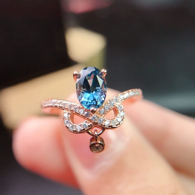 Платиновое розовое золото S925 посеребренное покрытие 18K Platin Rose Gold пустая кольцо 5*7 мм женское кольцо живое кольцо серебряные украшения