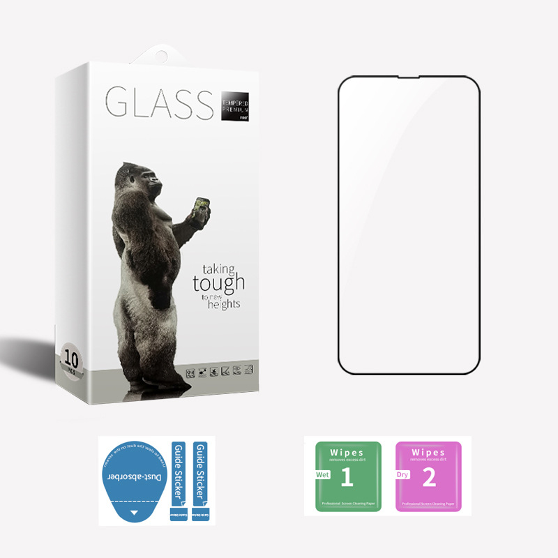 High-definition anti-static black frame, gorilla (envelope independent packaging high aluminum anti-static high-definition tempered film a piece of film tools)