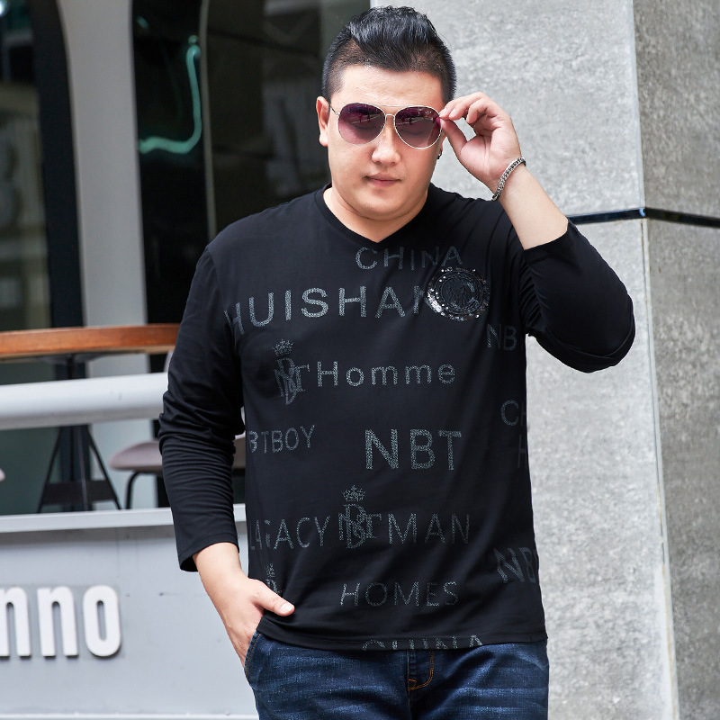 Fat Men's Extra Large Size Long-sleeved T-shirt for Fat Men Super Large Cotton T-shirt for Young People Extra Large 195 Fat Men's Extra Large Size Long-sleeved T-shirt for Fat Men Super Large Cotton T-shirt for Young People Extra Large 195