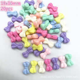 时尚蝴蝶结造型串珠手工配件 多色混装儿童玩乐趣味DIY串珠散珠