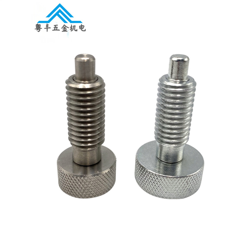 旋钮柱塞可伸缩型分度销手动锁定弹顶销滚花头自锁复位止动定位柱