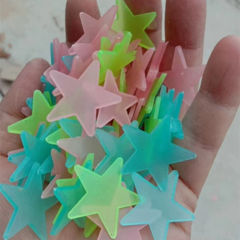 3,8 CM светящиеся звезды наклейки на стену флуоресцентная наклейка детская комната украшения самоклеящаяся 100 таблеток/мешок светящиеся настенные наклейки завод