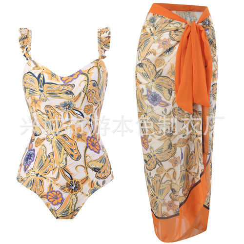 Printed High-Waisted Bikini Thermal One-Piece Swimsuit Women's Premium Style