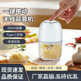 大动力新款无线电动蒜泥机家用捣蒜泥神器小型充电宝宝辅食料理器