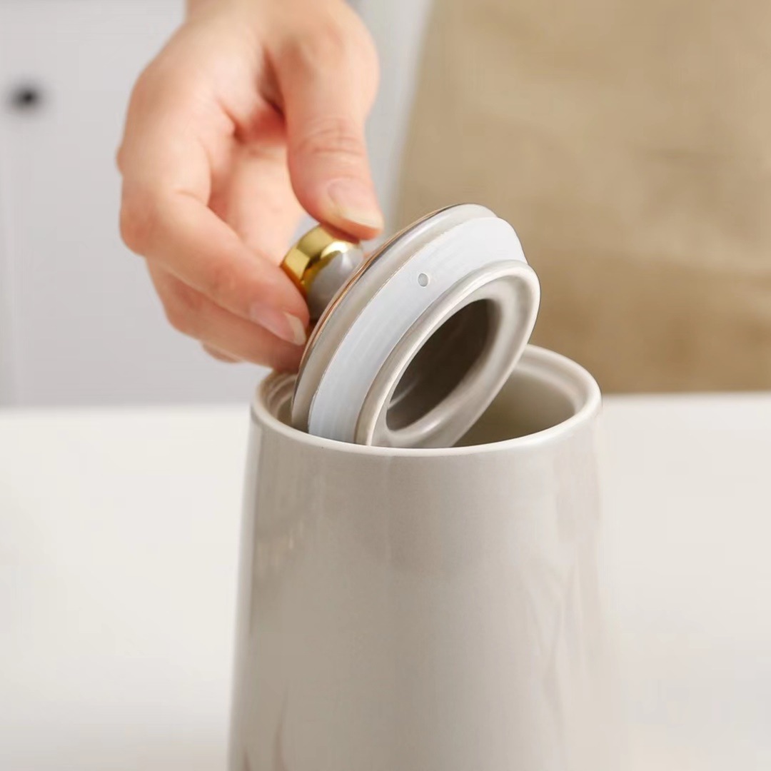 Cocina de lujo nórdico condimento tarro traje personalizado hogar sal condimento combinación engrasador condimento botella cerámica almacenamiento