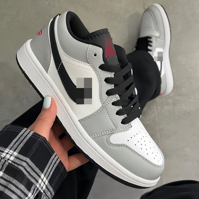 Putian Shoes Aj1 Smoke Gray Black and White Toe Versatile Basketball Shoes for Couples, Men and Women, Low-Top Trendy Casual Sneakers
