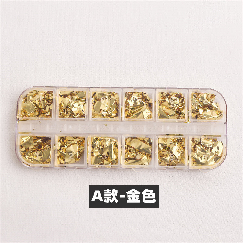 Nail Art Gold Foil 12-Box Nail Art Jewelry Silver Foil Copper Foil Broken Rose Gold diy Sequins Painting Decoration Gold Foil Nail Art Gold Foil 12-Box Nail Art Jewelry Silver Foil Copper Foil Broken Rose Gold diy Sequins Painting Decoration Gold Foil