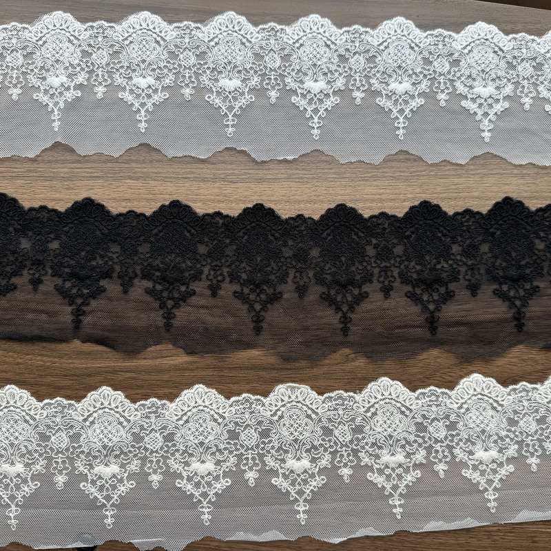 Handmade DIY Clothing Accessories Mesh Exquisite Flower Arch Embroider Lace Skirt Decoration Width 8.7cm