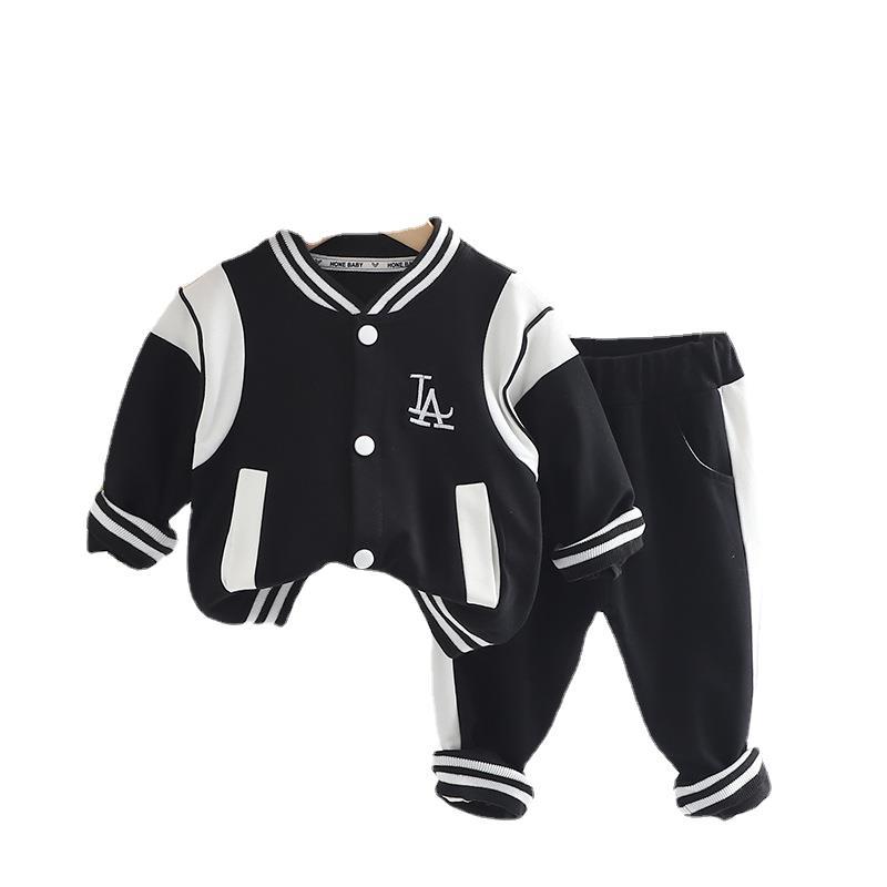 Autumn Spring New Children's Casual Baseball Suit Two Piece Boys and Girls' Sweater Set_voghion.com