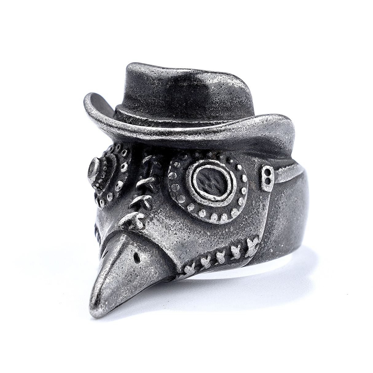 304 Stainless Steel Material Crow Pattern Men'S Retro Punk Rings Crow 304 Stainless Steel Punk Rings