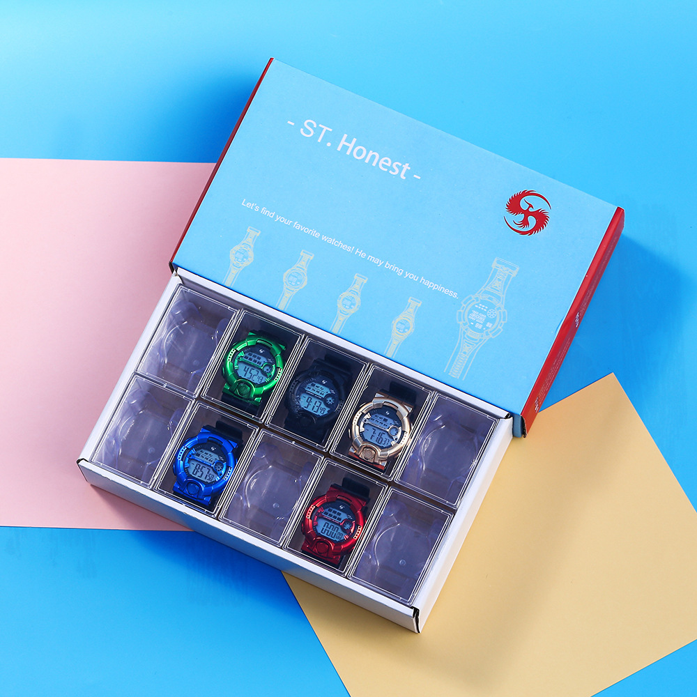 简约透明礼品盒 批发零售石英电子表展示盒 礼物包装装饰手表铁盒详情图5