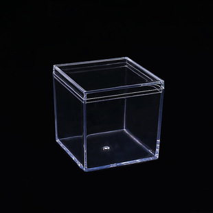 透明塑料盒子 正方形天地盖亚克力皮筋收纳盒PS包装糖果盒 透明盒详情6