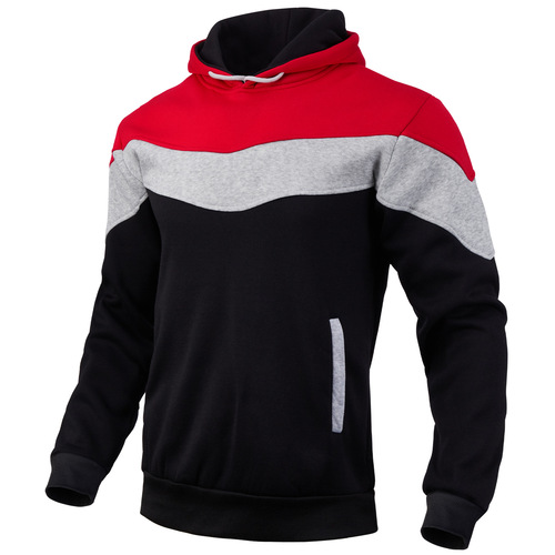 New Spring and Autumn Plain Color Men's Long Sleeve 3D Sports Casual Hooded Sweatshirt Loose Fit