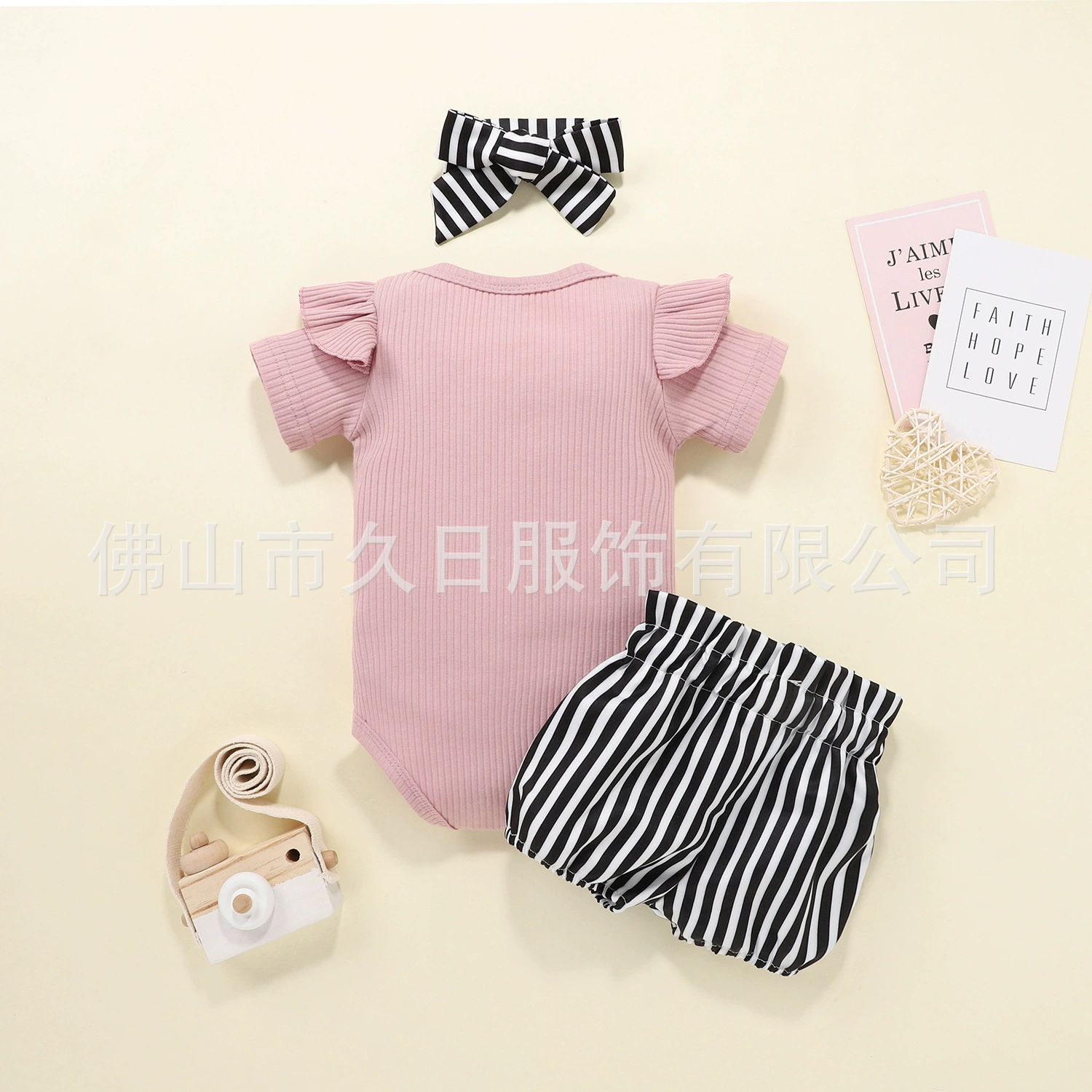 Brand summer fuchsia denim shorts, 2021 collection, with short sleeve