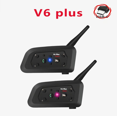 Qualcomm V6Plus Helmet Motorcycle Helmet Headset - neutral-v6-plus-typec-double-pack-l